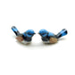 2 Tiny Splendid fairy Wren Bird Figurines