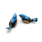 2 Tiny Splendid fairy Wren Bird Figurines