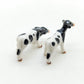 Set of 2 Cow Ceramic Figurine animal Miniature White and Black Statue