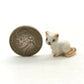 Cat Ceramic Figurine Family With Milk Bucket Kitten Statue