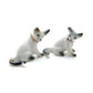 Set of 2 Cat Kitten Figurine Ceramic Miniature Statue