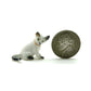 Set of 2 Cat Kitten Figurine Ceramic Miniature Statue