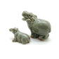 Set of 2 Hippopotamus Hippo Ceramic Figurine Miniature Statue