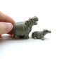 Set of 2 Hippopotamus Hippo Ceramic Figurine Miniature Statue