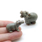 Set of 2 Hippopotamus Hippo Ceramic Figurine Miniature Statue