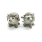 Set of 2 Hedgehog Porcupine Figurine Ceramic  Miniature Statue
