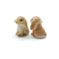 Set of 2 Tiny Rabbit Bunny Ceramic Figurines Miniature Animal Statue, available in 3 colors - Brown, Grey, White | Home Decoration