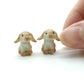 Set of 2 Tiny Rabbit Bunny Ceramic Figurines Miniature Animal Statue, available in 3 colors - Brown, Grey, White | Home Decoration