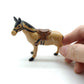 Race Horse with Saddle Ceramic Figurine Brown Statue