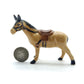 Race Horse with Saddle Ceramic Figurine Brown Statue
