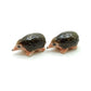 Set of 2 Tiny Hedgehog Porcupine Figurine Ceramic  Miniature Statue
