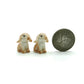 Set of 2 Tiny Rabbit Bunny Ceramic Figurines Miniature Animal Statue, available in 3 colors - Brown, Grey, White | Home Decoration