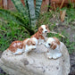 3 Cocker Spaniel Dog Ceramic Figurine Statue