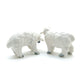 2 White Sheep Lamb with Black Face Ceramic Figurines