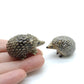 2 Hedgehog Porcupine Ceramic Figurine, Wild Miniature