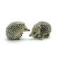 2 Hedgehog Porcupine Ceramic Figurine, Wild Miniature