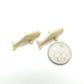 2 Humpback Dolphin Ceramic Figurine Tiny Dollhouse Miniature
