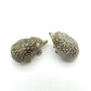 2 Hedgehog Porcupine Ceramic Figurine, Wild Miniature