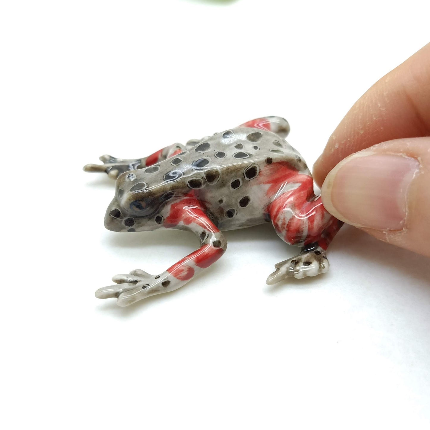Frog Red Legged Kassina Ceramic Figurine Miniature