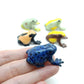 Charming Quintet of Handcrafted 5 Ceramic Frog Miniatures, Gift for Frog Lovers, Home Decoration