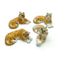 Set of 4 Tiger Ceramic Figurine Miniature Statue