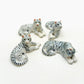 Set of 4 Tiger Ceramic Figurine Miniature Statue