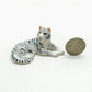 Set of 4 Tiger Ceramic Figurine Miniature Statue