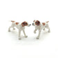 Set of 2 English Pointer Dog Ceramic Figurine Animal Miniature Statue