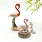 Flamingo Bird Family Ceramic Figurine Miniature Statue