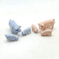 Set of 3 Pigs Figurine Ceramic Miniature Statue