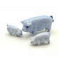 Set of 3 Pigs Figurine Ceramic Miniature Statue