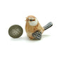 Set of 2 Sparrow Bird Figurine Ceramic Brown Miniature Statue