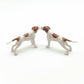 Set of 2 English Pointer Dog Ceramic Figurine Animal Miniature Statue