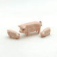 Set of 3 Pigs Figurine Ceramic Miniature Statue