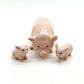3 Pot-Bellied Kurobuta Pig Ceramic Figurines Statue