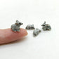 Set of 4 Tiny Rat Mouse Mice Gray Ceramic Figurine Dollhouse Miniature Gray