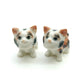 Set of 2 Tiny Kitten Cats Ceramic Figurine Miniature