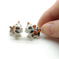 Set of 2 Tiny Kitten Cats Ceramic Figurine Miniature