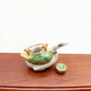 Ceramic Porcelain Miniature Duck Shaped Teapot with Copper Handle, Benjarong patterns Golden Dots, Dollhouse Decor, Gift for Teapot Lovers