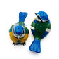 Whimsical Eurasian Blue Tits Ceramic Salt & Pepper Shakers with Optional Glossy Black Tray, Gift for bird lovers, Kitchen Dining Decoration